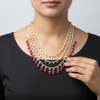 Tanzanite Polki Three Layer Haar Necklace | Asp Fashion Jewellery