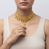 Gold Forming Choker with Earrings - 24K Gold Plated Premium Finishing