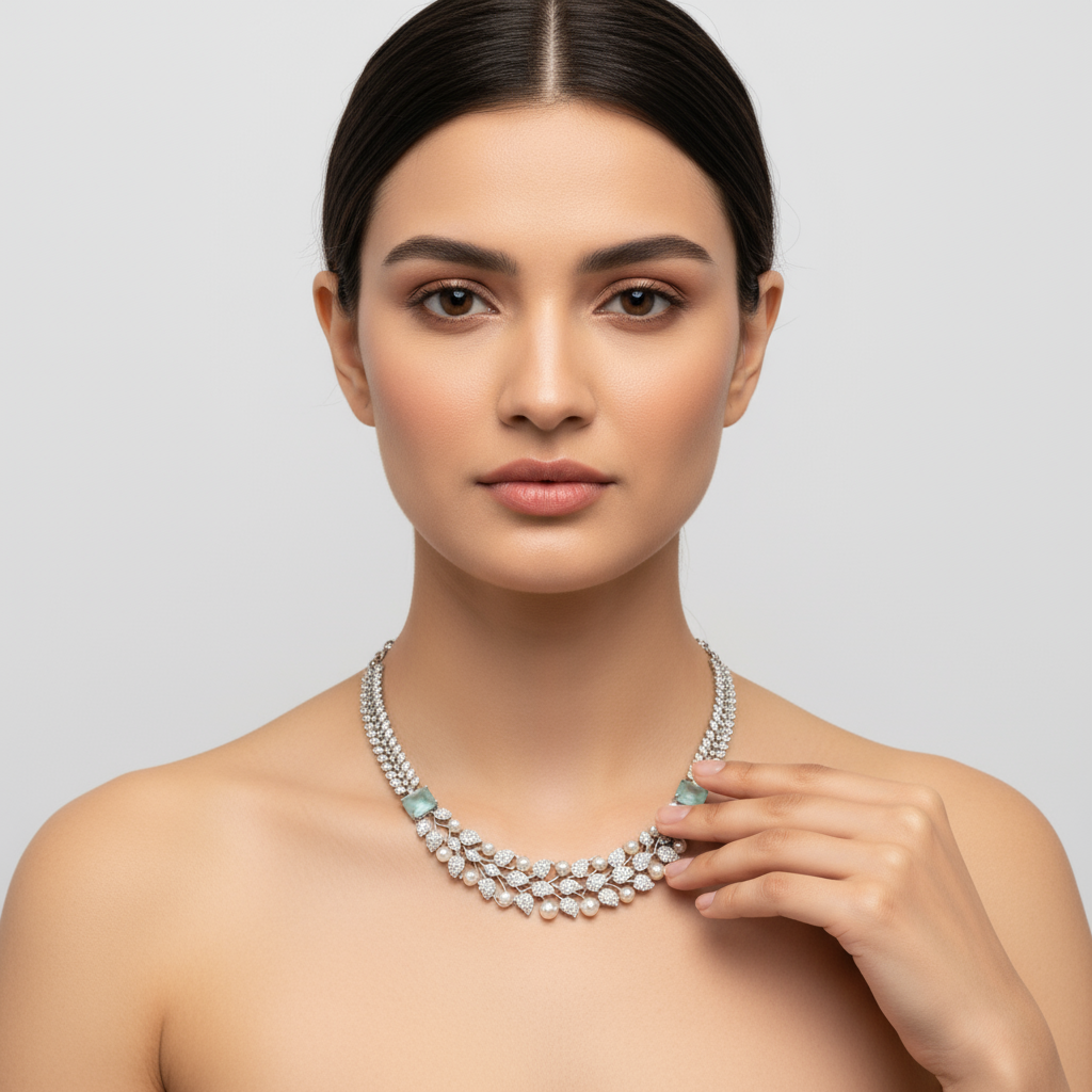 Asp Victorian Zircon Necklace Set