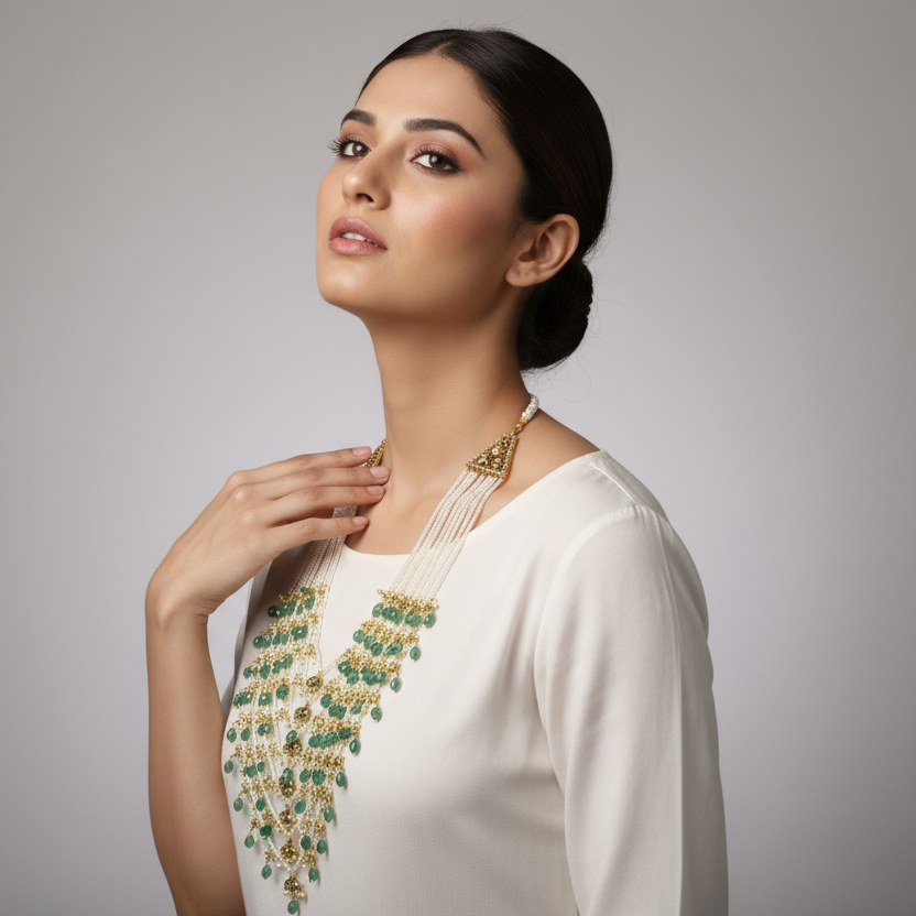 Pearls Satlada Haar - Classic Seven Layer Necklace | Asp Fashion