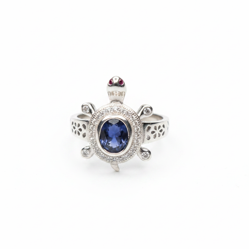 92.5 Sterling Silver Tortoise Ring for Men - Symbol of Wisdom & Prosperity