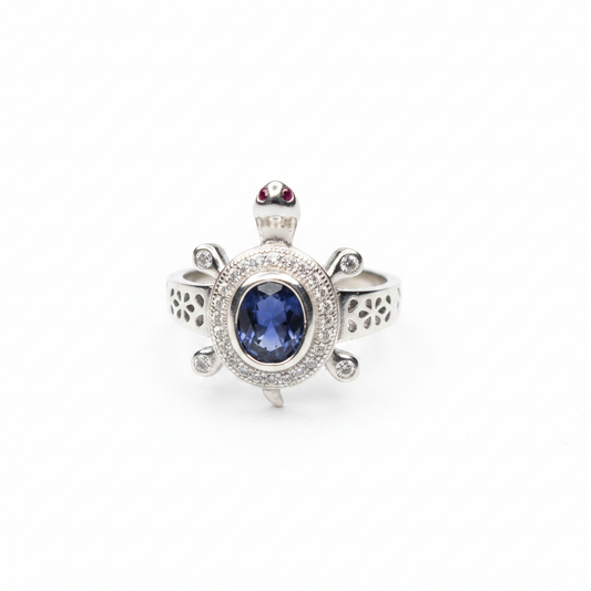 92.5 Sterling Silver Tortoise Ring for Men - Symbol of Wisdom & Prosperity
