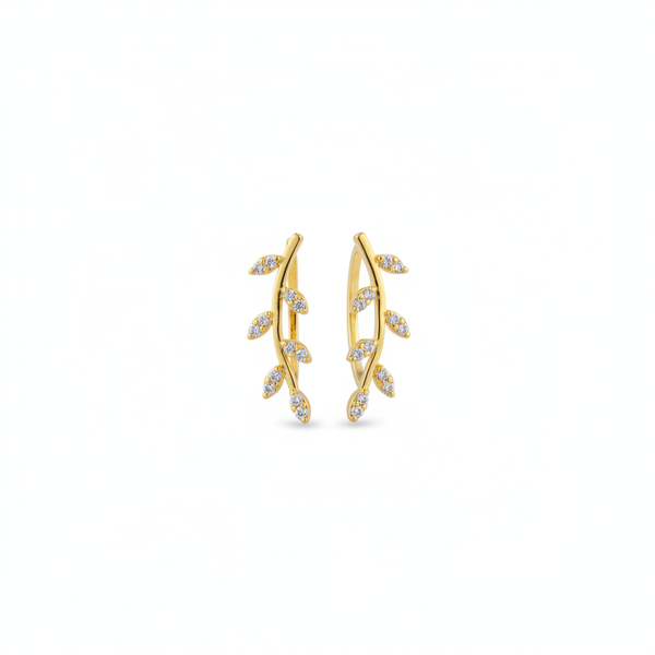 925 Gold Plated Leaf Design Earcuffs Clean