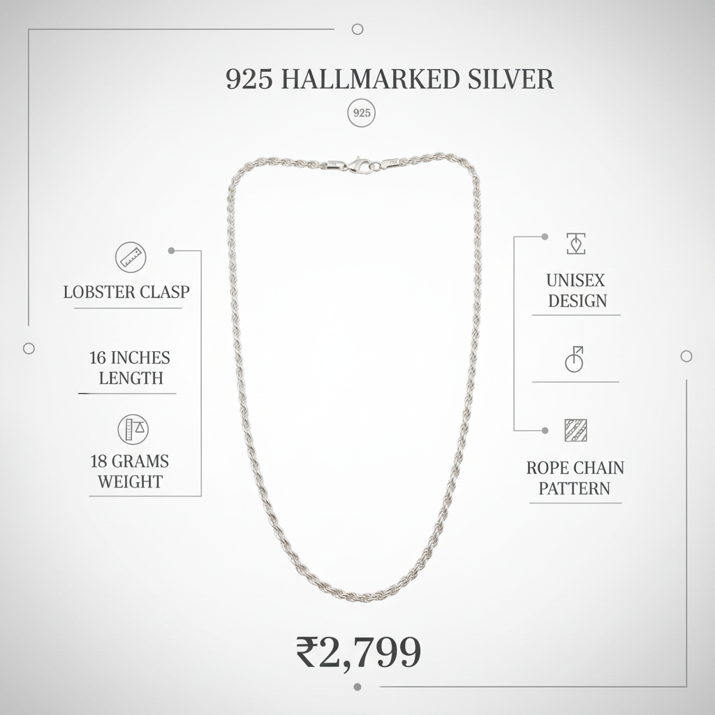 925 Silver Chain Specifications