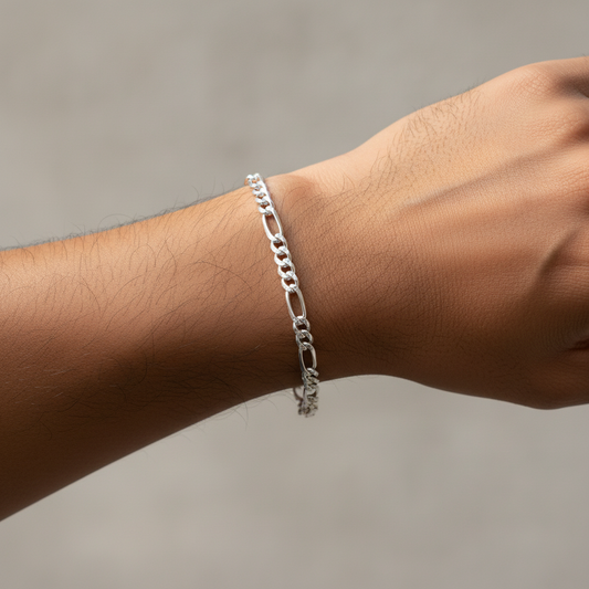 925 Silver Figaro Bracelet 