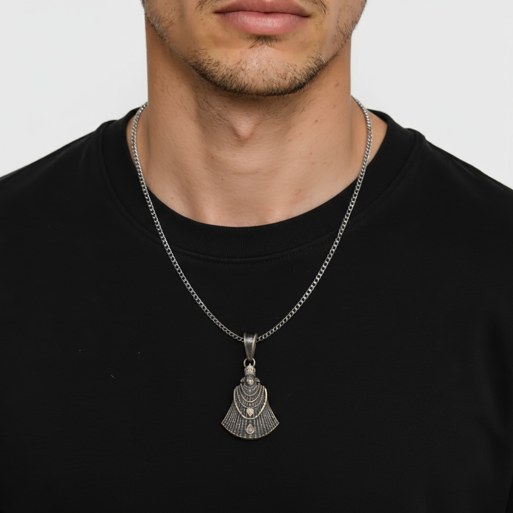 925 Pure Silver Khatu Shyam Pendant for Men, Women & Kids