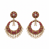925 Silver Jadau Kundan Chandbali Earrings