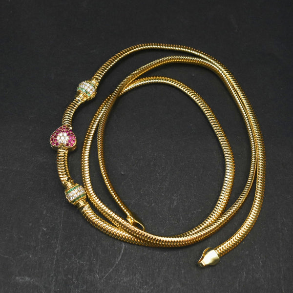 925 Sterling Silver 24K Gold Plated Thali Bottu Mangalsutra Chain with Zircon Brooch - 24 Inches