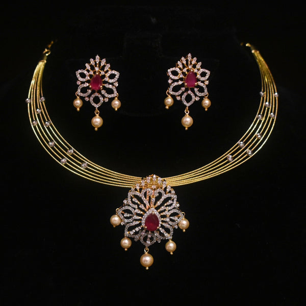 925 Sterling Silver Hallmarked Blossom Kante with Diamond Replica Pendant & Matching Studs