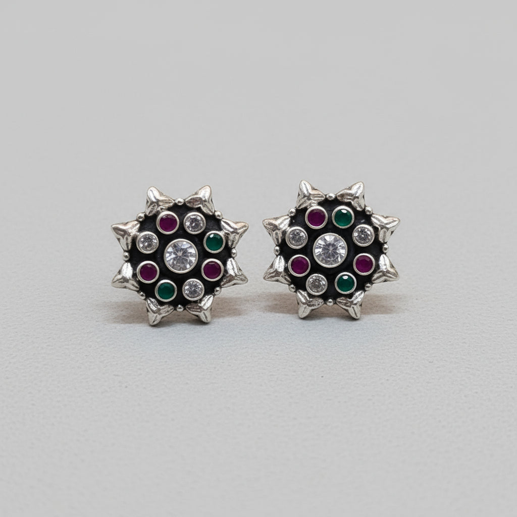 925 Sterling Silver Ruby Emerald Toe Rings
