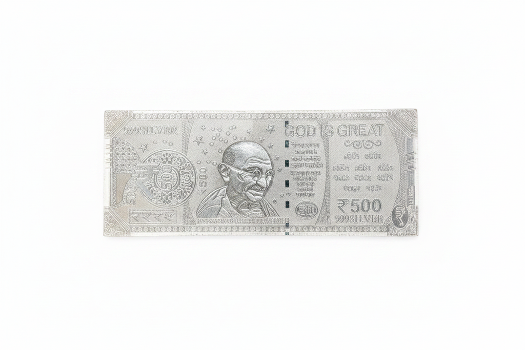 999 Silver ₹500 Note – White Background