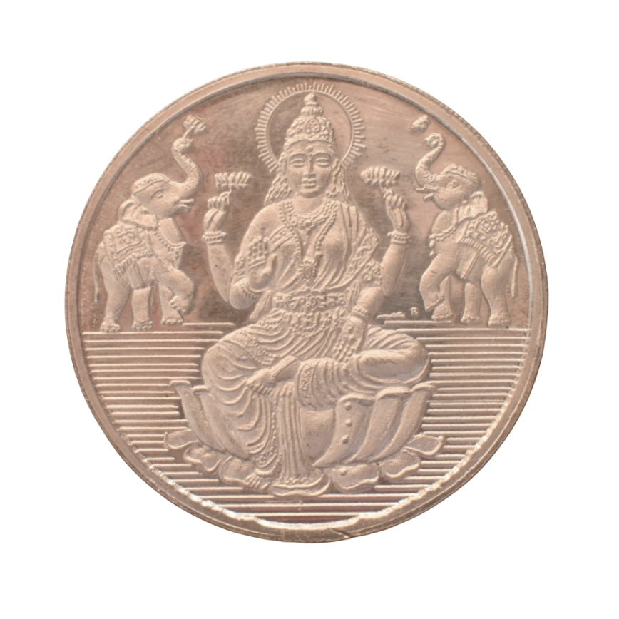 999 Pure Silver Coin - Laxmi & Om Design (6cm Diameter)