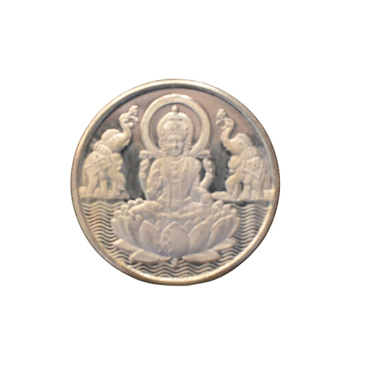 999 Pure Silver Coin - Laxmi & Shree Design (10 Grams, 3cm)