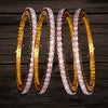 American Diamond Bangles - 24K Gold Finish Luxury Bangles Set
