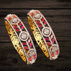 American Diamond Bangles - 24K Gold Plated Openable Bangles Set