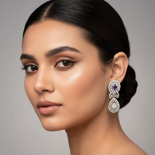 American Diamond Drop Earrings