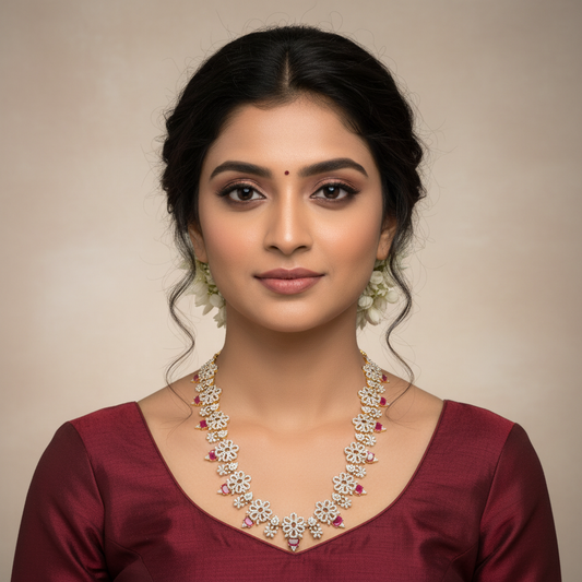American Diamond & Ruby Necklace 