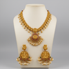 Antique Nagas Lakshmi Necklace Set with Peacock Chandbali Earrings