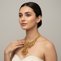 Antique Rotating Kempu Laxmi Necklace Set - Reversible Pendant Design