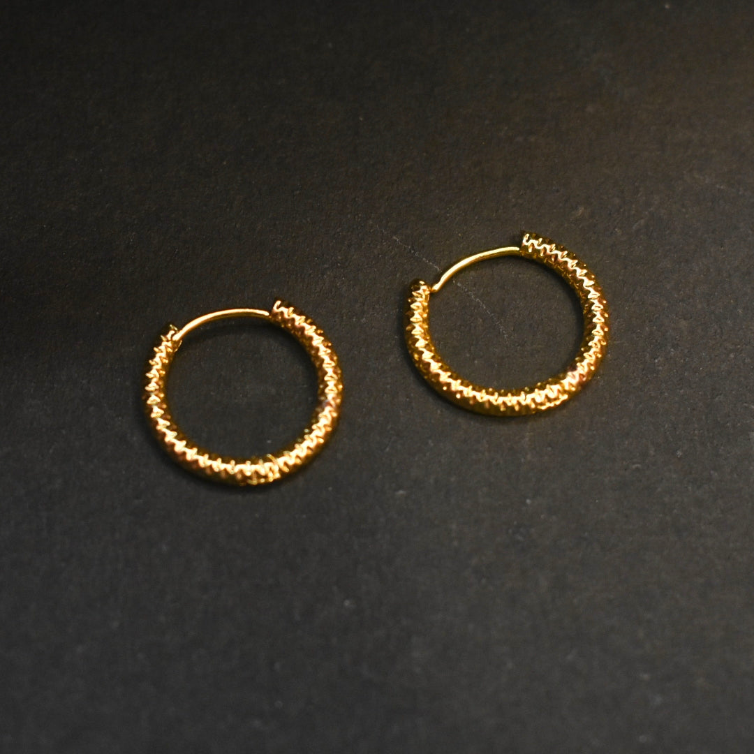 Asp 24 K Gold Plated Hoop Earrings