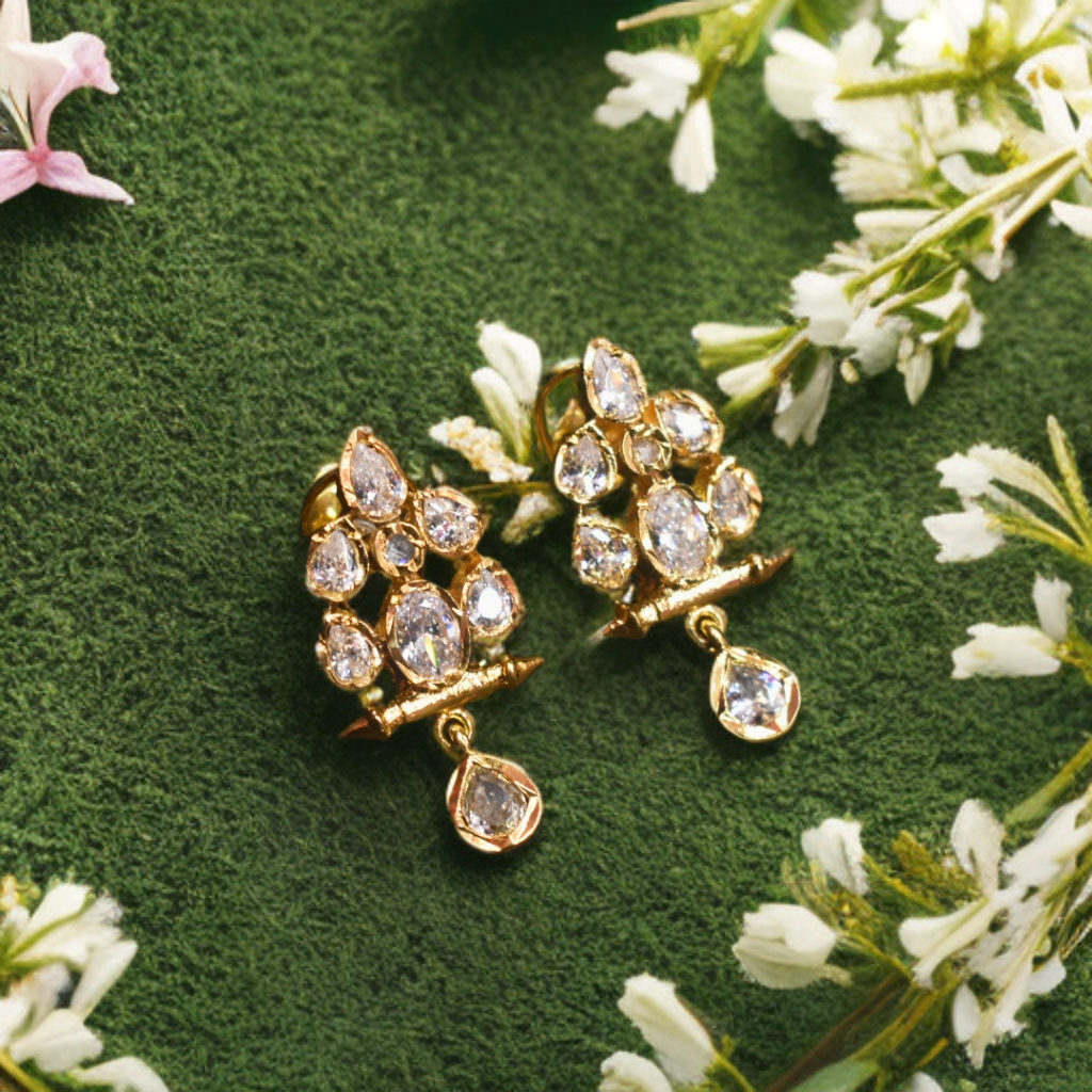 Asp 24 K Gold Plated Zircon Studs