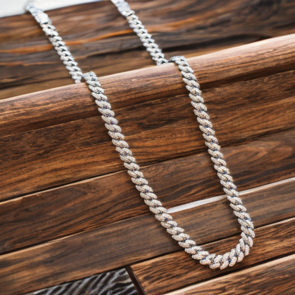 Asp 925 Silver Cuban Zircon Chain For Men