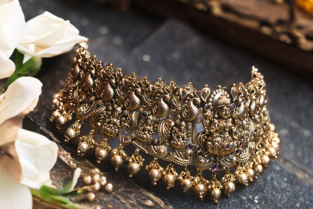 Asp Antique Lakshmi Choker Necklace Set