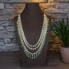 Asp Gold-Finished 3-Layered Zircon Long Necklace Set
