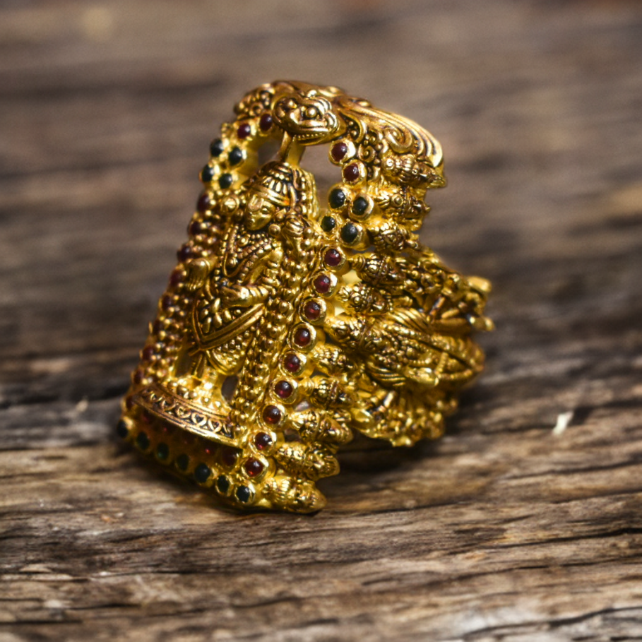 Asp Handcrafted Pure Silver Lord Balaji Ring With Vishnu Vishwaroop for Men
