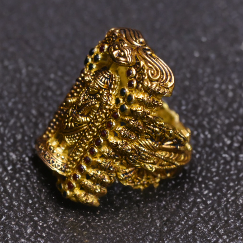 Asp Handcrafted Pure Silver Lord Balaji Ring With Vishnu Vishwaroop for Men