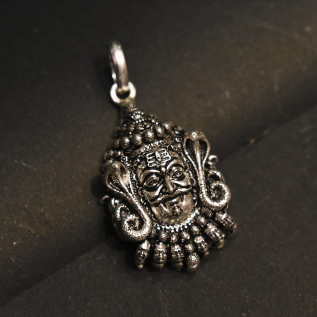 Asp Silver Mahakal Pendant for Men