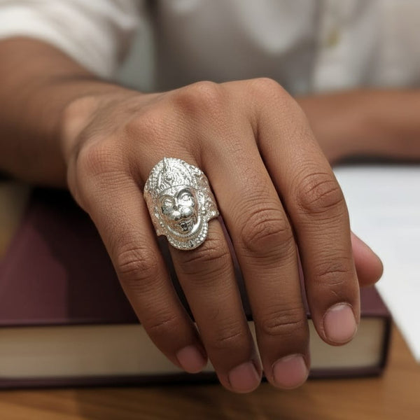 Asp Silver Sterling Silver Lord Hanuman Ji Ring
