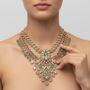 Asp Victorian Green Kundan Double-Layered Necklace