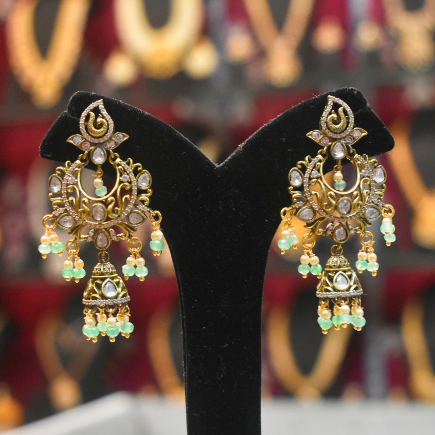 Asp Victorian Kundan Chandbali Earrings