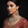 Asp Zircon Choker Necklace Set - Gold Rhodium Plated Premium Quality