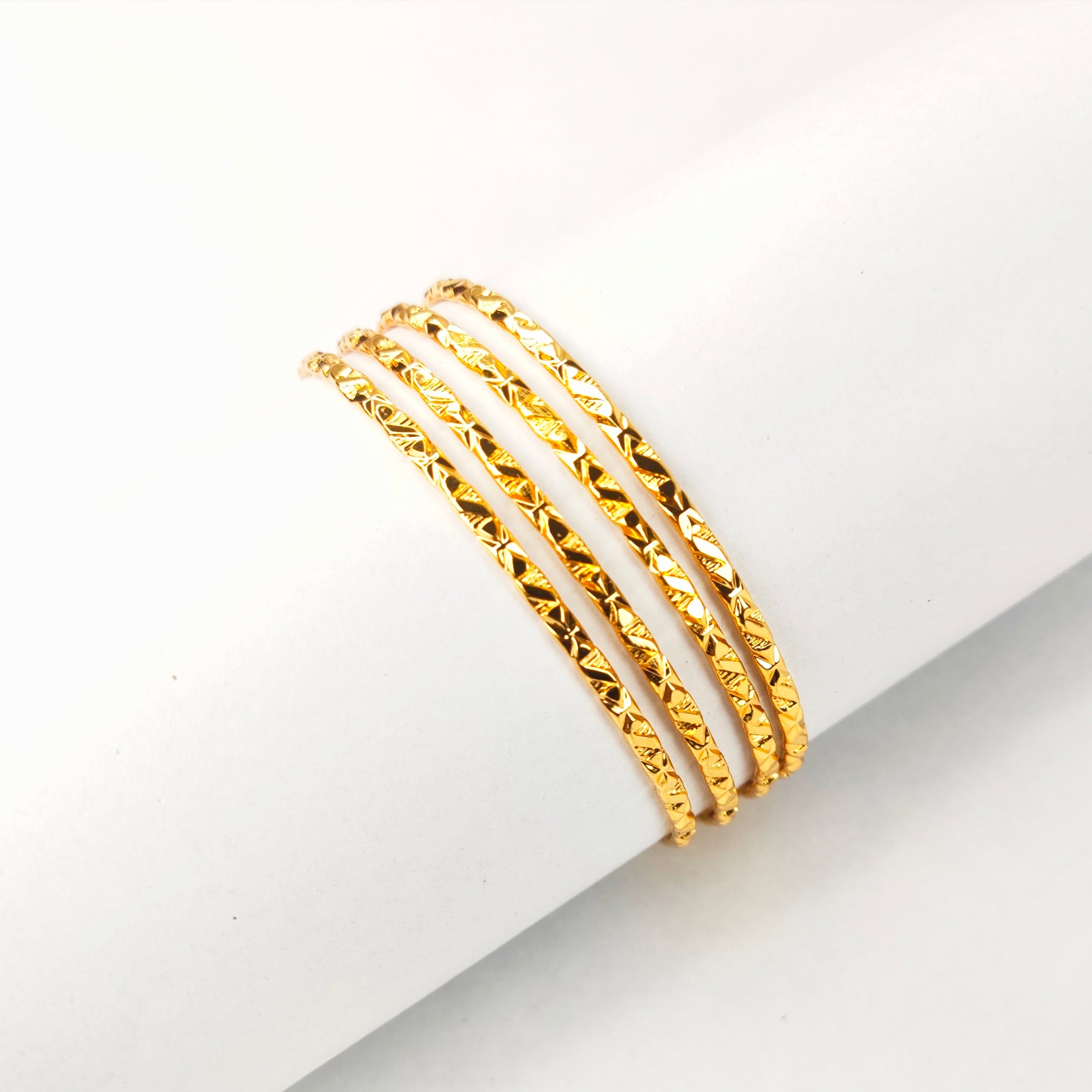 One Gram Gold Plated Bangles - Set of 4 | Daily Wear