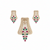 CZ Classic Gold Pendant Set with Earrings