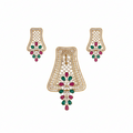 CZ Classic Gold Pendant Set with Earrings