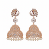CZ Diamond Jhumka Set | Rose Gold| Traditional Indian Earrings