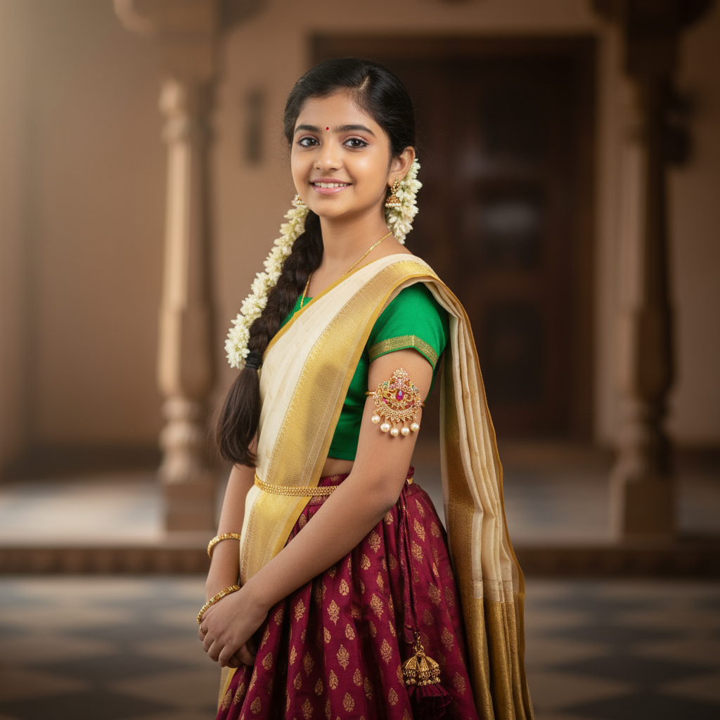 CZ Stone Kids Armlet | Sparkling Gold Plated Bajuband for Children (7-10 Inches)