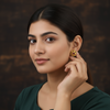 Classic 24K Gold Plated Round Stud Earrings - Timeless Women's Jewelry