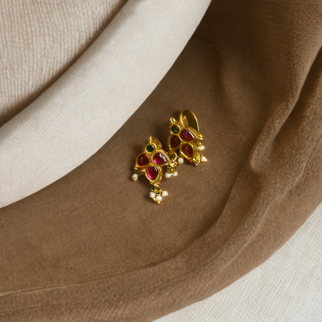 Colorful Jhumka Bugadi Earrings - Festive Party Jewelry
