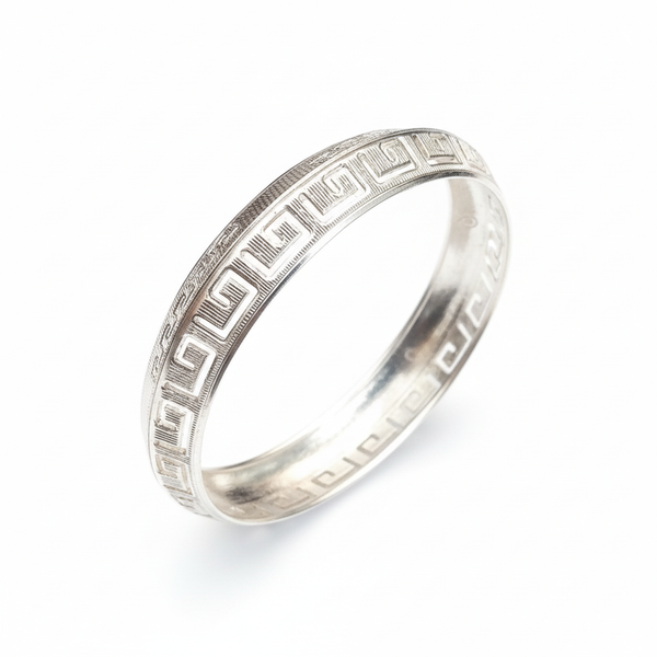 Cutting Kada Silver Bangle for Men - Size 2.10