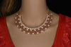 CZ Ruby Necklace Set - 24K Gold Plated Bridal Jewellery