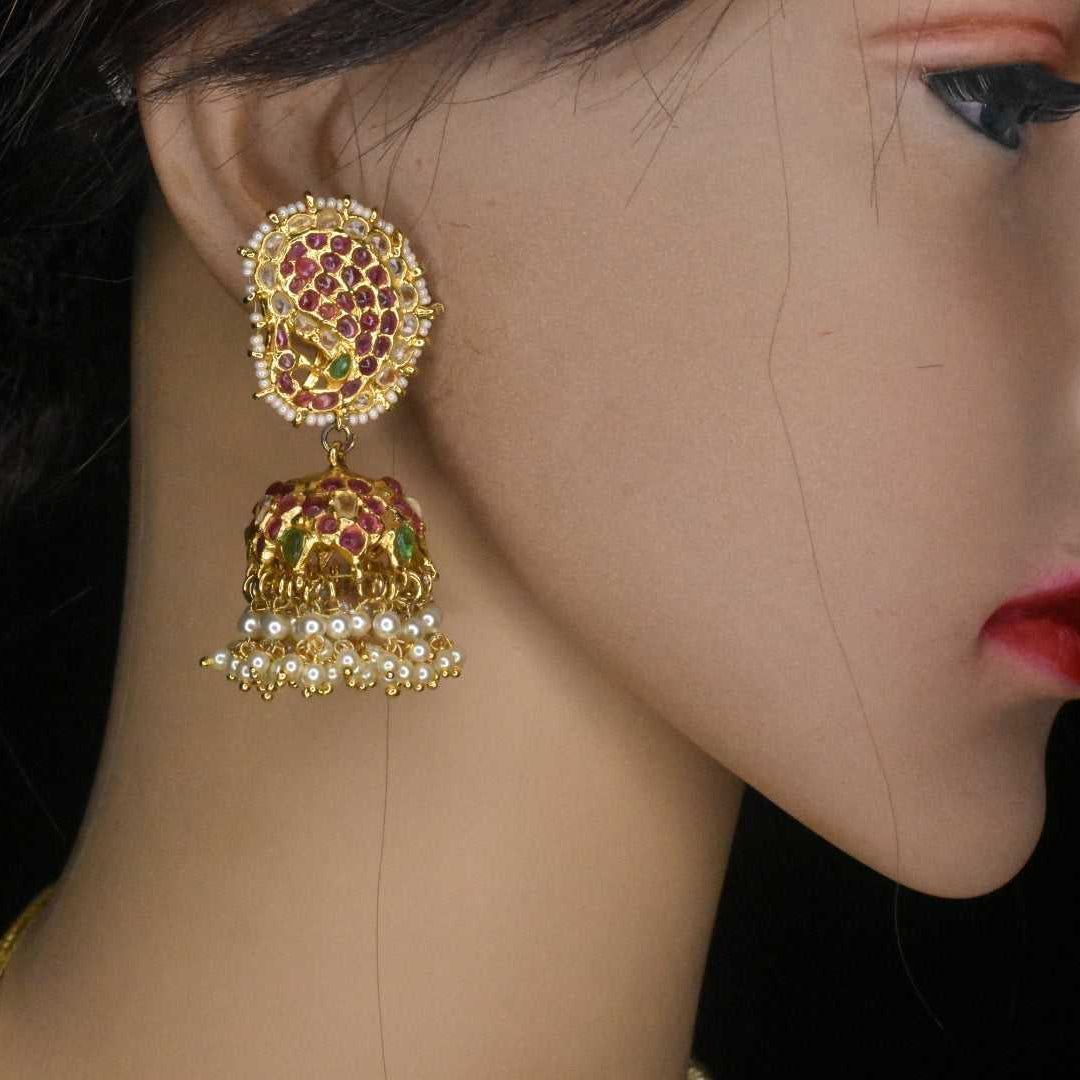 Kempu Handmade Jhumka Earrings