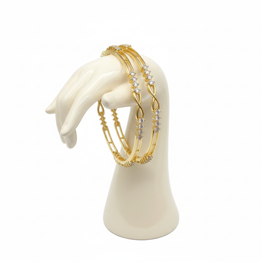 Diamond Infinity Gold Bangles