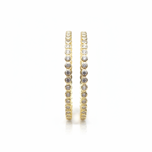 Diamond Studded Gold Bangles Set of 2
