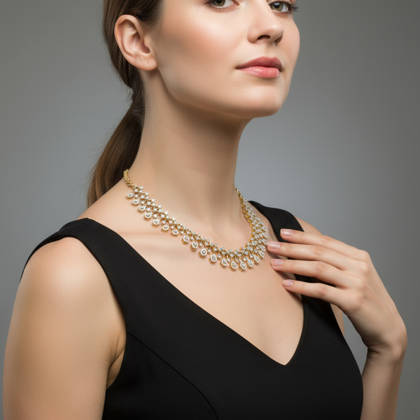 Elegant White Zircon Jewelry Set - Diamond-Like Brilliance