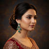 Emerald Green Zircon Chandelier Dangler Earrings - 24K Gold Plated