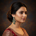 Emerald Green Zircon Chandelier Dangler Earrings - 24K Gold Plated